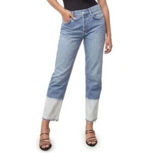 Rails Women's Atwater Slouchy Straight Jeans $188 26 Blue Bleach Wash High Rise - Picture 2 of 13